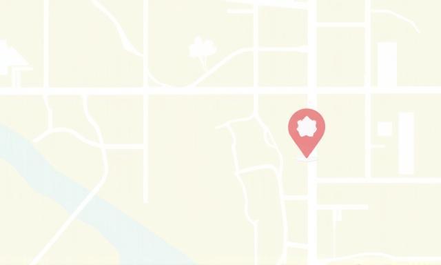 A simplified map highlighting the location of Sakura Bloom Cosmetics in Kyoto, Japan, with nearby landmarks indicated.